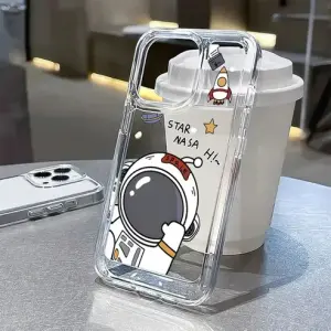 Star NASA Clear Acrylic iPhone Case – Shockproof Anti-Scratch Crystal Transparent TPU Cover