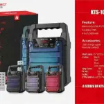 KTS-1085 Portable Wireless Bluetooth Speaker - Powerful Bass & Big Sound - RGB LED Lighting - Supports USB, TF Card, FM Radio & Karaoke Mic