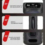 KTS-2060 Bluetooth Speaker 30W Dual 6.5 Inch with Wireless Mic RGB LED | Karaoke Party Speaker USB AUX FM Portable Speaker.