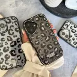 Black Cheetah Studded Case