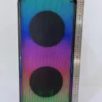 BTS-1908 Bluetooth Speaker 60W Dual 8 Inch with 2 Wireless Mics & Remote RGB LED | Karaoke Party Speaker USB TF AUX TWS karaoke speaker outdoor sound system.