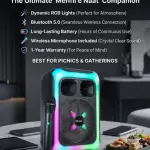 KBroad KTS-2452 8 Inch Bluetooth Party Speaker with Wireless Mic & RGB LED Lights – Best Price in Pakistan