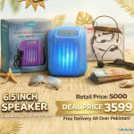 GTS-1915 6.5 Inch Wireless Bluetooth Speaker with RGB Lights + Yoga DM-193 Headset Microphone – Ramzan Combo Deal