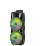 KTS-1745 Dual 8-Inch Portable Wireless Bluetooth Speaker - High Power Party Sound - RGB Flame Light Effects - Includes Wired Microphone & Remote