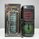 KTS-2060 Bluetooth Speaker 30W Dual 6.5 Inch with Wireless Mic RGB LED | Karaoke Party Speaker USB AUX FM Portable Speaker.