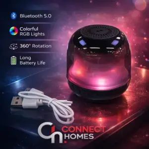 W66 Gyroscope 360° Rotating RGB Bluetooth Speaker – Mini Wireless Speaker with Bass