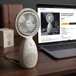 KTS-2177 Portable Mini Fan with Bluetooth Speaker | USB Rechargeable 1200mAh | Handheld Desk Fan with Music Player