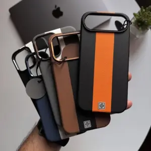 Souvette Dual Tone Branded Leather iPhone Case – Premium Elegant Two-Tone Protective Cover