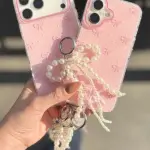 Luxury Pearl Bow iPhone Case – With Charm Pink Summer Aesthetic