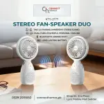 KTS-2177 Portable Mini Fan with Bluetooth Speaker | USB Rechargeable 1200mAh | Handheld Desk Fan with Music Player