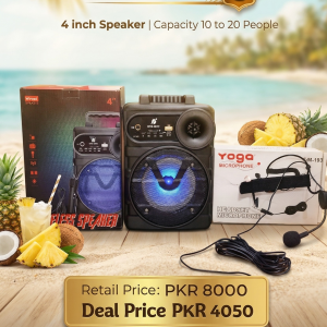 Summer Deal #5: KTS-1512 4" Wireless Rechargeable Speaker + Yoga DM-193 Professional Headset Mic