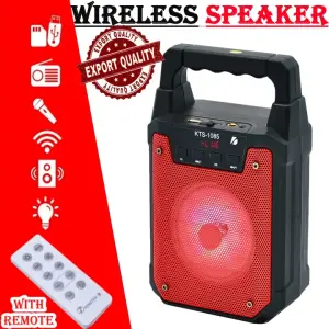 KTS-1085 Portable Wireless Bluetooth Speaker - Powerful Bass & Big Sound - RGB LED Lighting - Supports USB, TF Card, FM Radio & Karaoke Mic