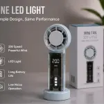 Mini Fan 200 Speed Portable Rechargeable Handheld Fan with Digital Display & LED Light | Powerful Wind Low Noise Personal Cooling Fan
