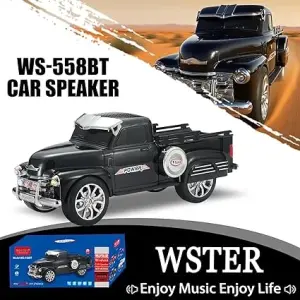 WS-558 Pickup Truck Bluetooth Speaker with LED Lights, FM, USB, TF Card, TWS Stereo, Handsfree Call – Portable Wireless Speaker