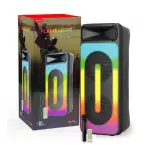 KTS-1762 8 Inch Flame Light Bluetooth Speaker with Wireless Mic | RGB LED | USB/TF/AUX/FM | Rechargeable Karaoke Speaker