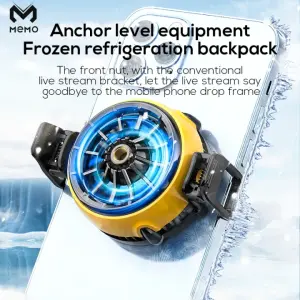MEMO DLA6 Mobile Phone Radiator Phone Cooling Fan Case Cold Wind Handle Fan for PUBG Mobile Gaming Phone Cooler Phone Cooling Fan Case
