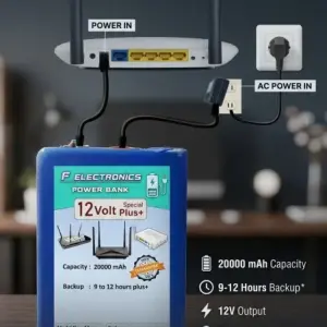 12V + 20000mAh + WiFi Router UPS Power Bank + 9–12 Hours Ultra Backup + Best Price in Pakistan
