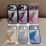 Shimmery Butterfly Glitter iPhone Case – Sparkling Slim Protective Cover (6 Colors Available)