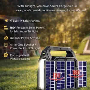 KTS-2299 Ultra-Portable Wireless Bluetooth Speaker - Colorful RGB LED Light - High-Bass Clear Sound - 1200mAh Rechargeable Battery - Durable Carrying Strap