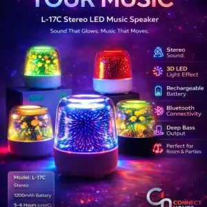 L-17C Wireless Bluetooth Speaker with LED Firework Light, Rechargeable Portable Stereo Speaker (1200mAh)