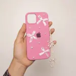 New Luxury Chrome Beads Bow Silicone Case! 🎀🤍