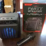 KBroad KTS-1916 Portable Party Speaker - 4-Inch High Bass Driver - Wireless Microphone Included - Dynamic RGB LED Lights - Bluetooth 5.0, USB