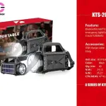 KTS-2031 Portable Wireless Speaker 3 Inch Bluetooth USB TF FM Radio Emergency Light Solar Panel 1200mAh