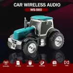 WS-560 Tractor Bluetooth Speaker with LED Lights, FM, USB, TF Card, TWS Stereo, Handsfree Call – Portable Wireless Speaker
