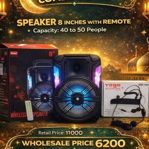 KTS-1175 8 Inch Wireless Bluetooth Speaker with Remote + Yoga DM-193 Headset Microphone -  Ramzan Combo Deal