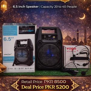 Ramzan Deal #6: GreatNice GTS-1283 6.5" Portable Wireless Speaker + Yoga DM-193 Headset Microphone Combo