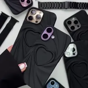 3D Heart Wave Phone Case –