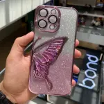 Shimmery Butterfly Glitter iPhone Case – Sparkling Slim Protective Cover (6 Colors Available)