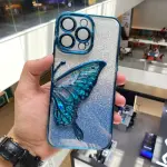 Shimmery Butterfly Glitter iPhone Case – Sparkling Slim Protective Cover (6 Colors Available)
