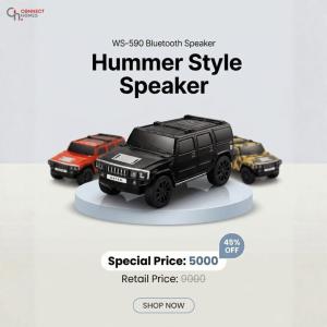 WS-590 Car Model Bluetooth Speaker with FM, USB, SD Card, Wireless Portable Speaker – 10W Sound