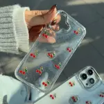 Cherry Charm Glitter Transparent iPhone Case