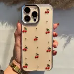 Cherry Charm Glitter Transparent iPhone Case