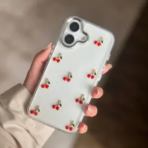 Cherry Charm Glitter Transparent iPhone Case