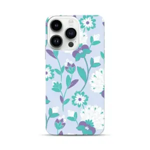White Blossom Aluminum Back iPhone Case – Shockproof Slim Fit Cover with Rubber Grip Sides